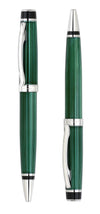Incognito Diamond-Cut Lacquered Brass Ballpoint Pen - Forest Green
