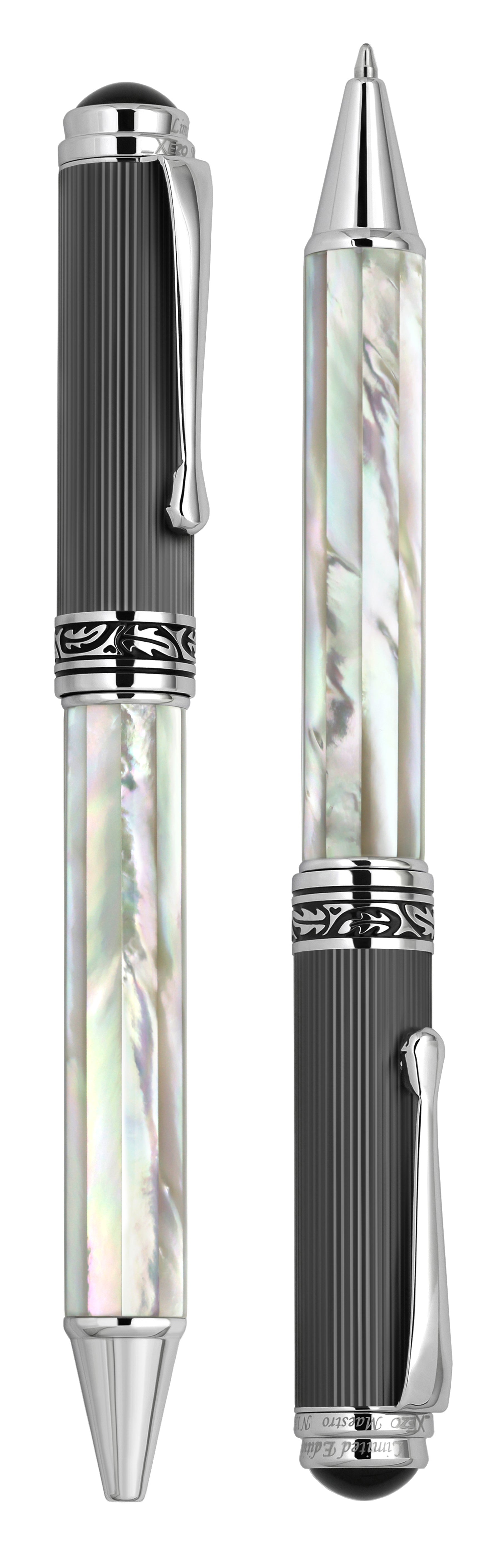 Maestro® Oceanic White Mother of Pearl Ballpoint Pen - DLC (Diamond-Like Coating) PVD Cap