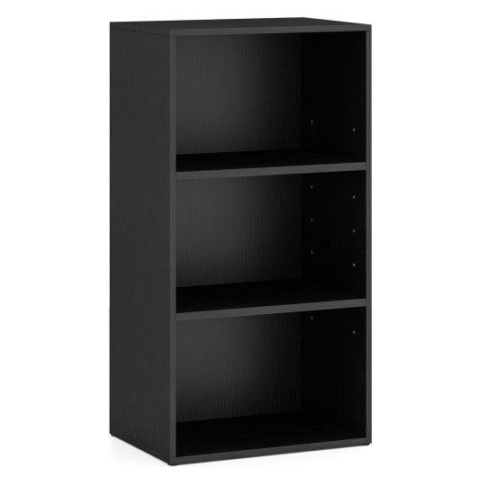 3 Open Shelf Bookcase Modern Storage Display Cabinet-Black
