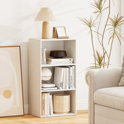 3 Open Shelf Bookcase Modern Storage Display Cabinet-White