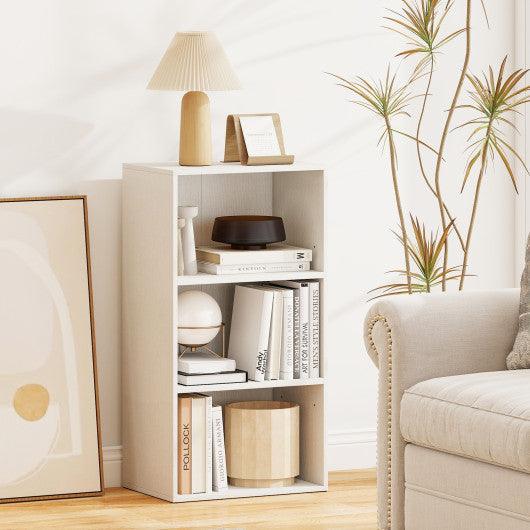 3 Open Shelf Bookcase Modern Storage Display Cabinet-White