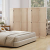 3 Panel Folding Room Divider for Home Office Bedroom Restaurant-Beige - Beige