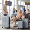 3-Piece 20/24/28 Inch Lightweight Hardside Luggage Set with 8-Spinner Wheels-Gray