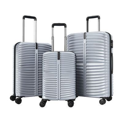 3-Piece 20/24/28 Inch Lightweight Hardside Luggage Set with 8-Spinner Wheels-Gray