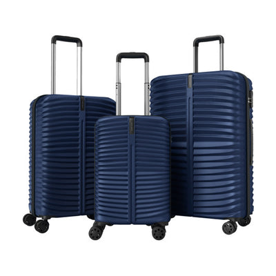 3-Piece 20/24/28 Inch Lightweight Hardside Luggage Set with 8-Spinner Wheels-Navy