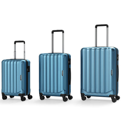 3-Piece Hardside Luggage Set (20/24/28 Inch) Lightweight with 3-Digital Lock-Blue