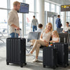 3-Piece Hardside Luggage Set (20/24/28 Inch) Lightweight with 3-Digital Lock-Black