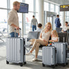 3-Piece Hardside Luggage Set (20/24/28 Inch) Lightweight with 3-Digital Lock-Gray