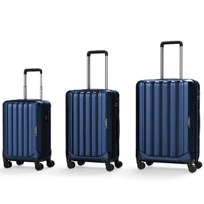 3-Piece Hardside Luggage Set (20/24/28 Inch) Lightweight with 3-Digital Lock-Navy