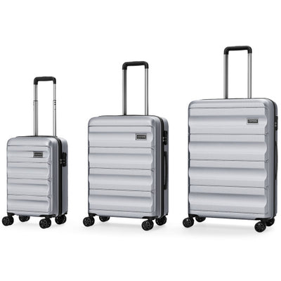 3-Piece Hardside Luggage Set 20/24/28 Inch Lightweight Hardside Suitcases-Gray