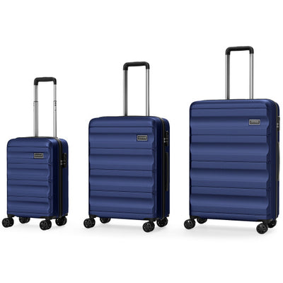 3-Piece Hardside Luggage Set 20/24/28 Inch Lightweight Hardside Suitcases-Navy