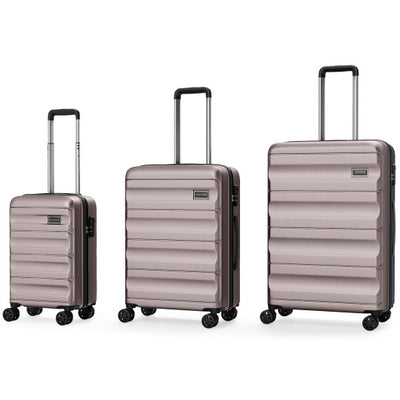 3-Piece Hardside Luggage Set 20/24/28 Inch Lightweight Hardside Suitcases-Pink