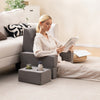 3-Piece Reading Pillow Set Extra Large Lap Desk with Coaster-Gray
