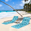 3 Pieces Beach Lounge Chair Mat Set 2 Adjustable Lounge Chairs with Table Stripe-Green