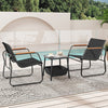 3 Pieces Patio Furniture Set Outdoor Bistro Conversation Set-Black