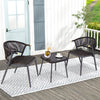 3 Pieces Patio Rattan Furniture Set for Backyard Poolside-Brown and Black