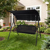 3-Seat Outdoor Patio Swing Chair with Breathable Mesh Fabrics-Black