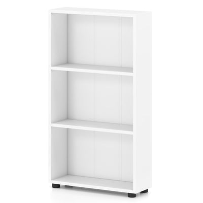3-Tier Bookcase 42 inch Tall Book Shelf with Anti-Tipping Kit-White