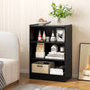 3-Tier Bookcase Open Display Rack Cabinet with Adjustable Shelves-Black