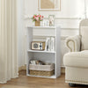 3-Tier Bookshelf with Open Storage Compartment and Freestanding Display Shelf-White