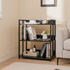 3-Tier Corner Bookshelf with Adjustable Shelves and Anti-Toppling Device for Study-Black