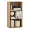 3-Tier Cube Bookcase with Adjustable Shelves for Home Office-Natural