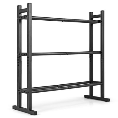3-Tier Dumbbell Rack 529LB Capacity Heavy-Duty Adjustable Weight Rack Stand-Black