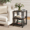 3-Tier End Table with Wheels Rolling Side Table with Open Storage Shelves-1 Piece