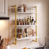 3-Tier Floating Modern Kitchen Shelf for Living Room Home Office and Bathroom-White