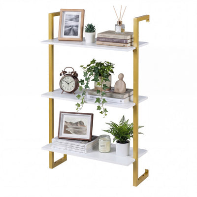 3-Tier Floating Modern Kitchen Shelf for Living Room Home Office and Bathroom-White