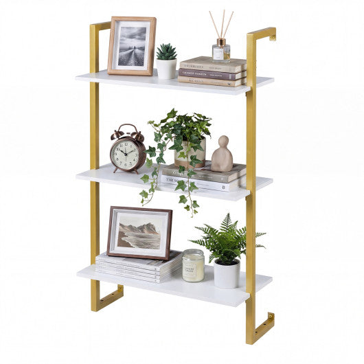3-Tier Floating Modern Kitchen Shelf for Living Room Home Office and Bathroom-White