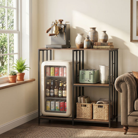 3-Tier Kitchen Baker's Rack with Open Shelves for Microwave and Oven-Rustic Brown