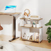 3-Tier Modern S-shaped Bookshelf with Adjustable Feet-White