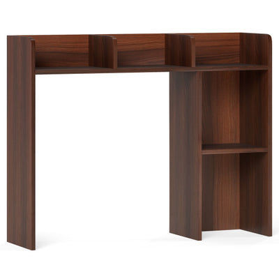 3-Tier Multipurpose Desk Bookshelf with 4 Shelves-Walnut