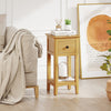 3-Tier Nightstand with Drawer and Open Storage Shelf-Natural