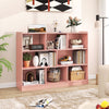 3-Tier Open Bookcase 8-Cube Floor Standing Storage Shelves-Pink