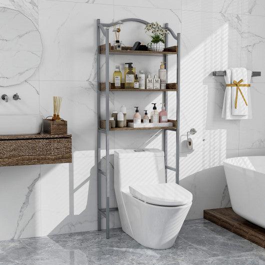 3-Tier Over-The-Toilet Bathroom Spacesaver Storage Rack-Silver