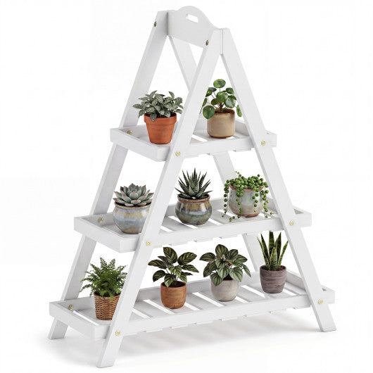 3-Tier Plant Stand Flower Pot Display Shelf-White