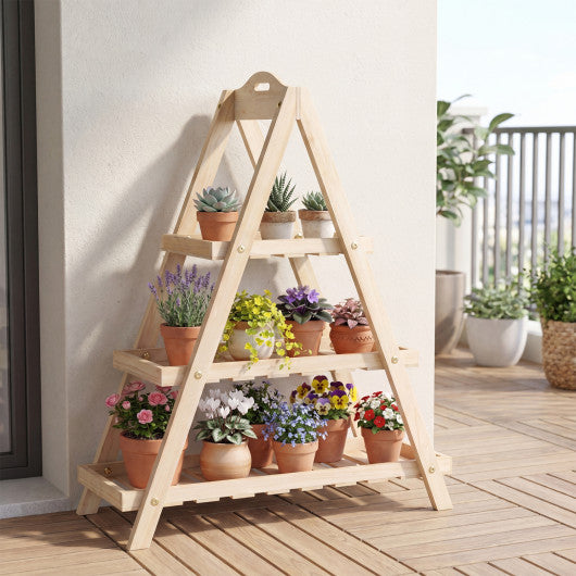 3-Tier Plant Stand Flower Pot Display Shelf-Natural