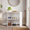 3-Tier Shoe Rack Modern Shoe Organizer with Stackable Design-White