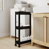 3-Tier Slim Rolling Storage Cart 2-Pack Mobile Bathroom Organizer with Wheels-Black