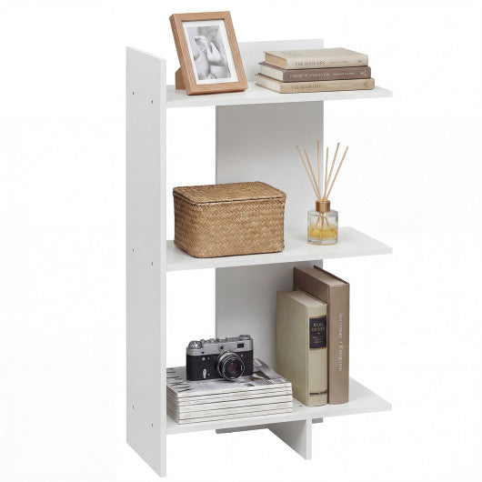 3 Tier Wooden Bookshelf with Anti-Tipping Kit-White