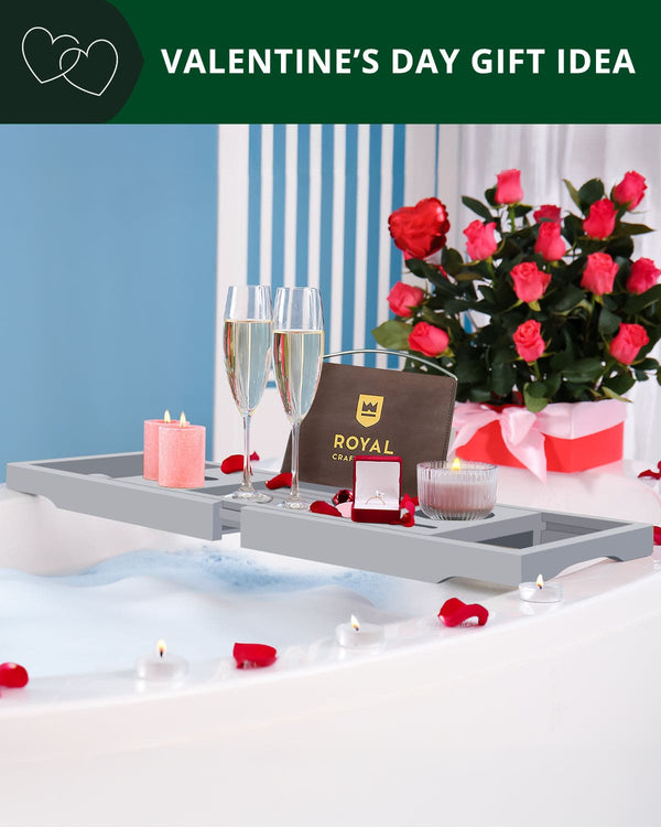 Bathtub Caddy Tray, Gray