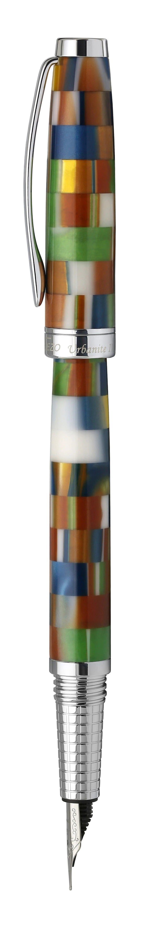 Urbanite II Acrylic & Brass Fountain Pen (Fine Nib) - Jazzy Multicolor - Gifts for You 'n Me