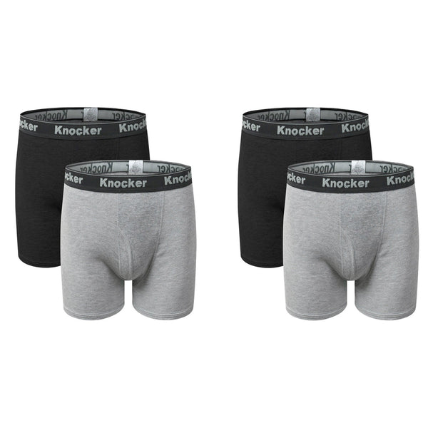 4-Pack Knocker Men's 100% Cotton Boxer Briefs