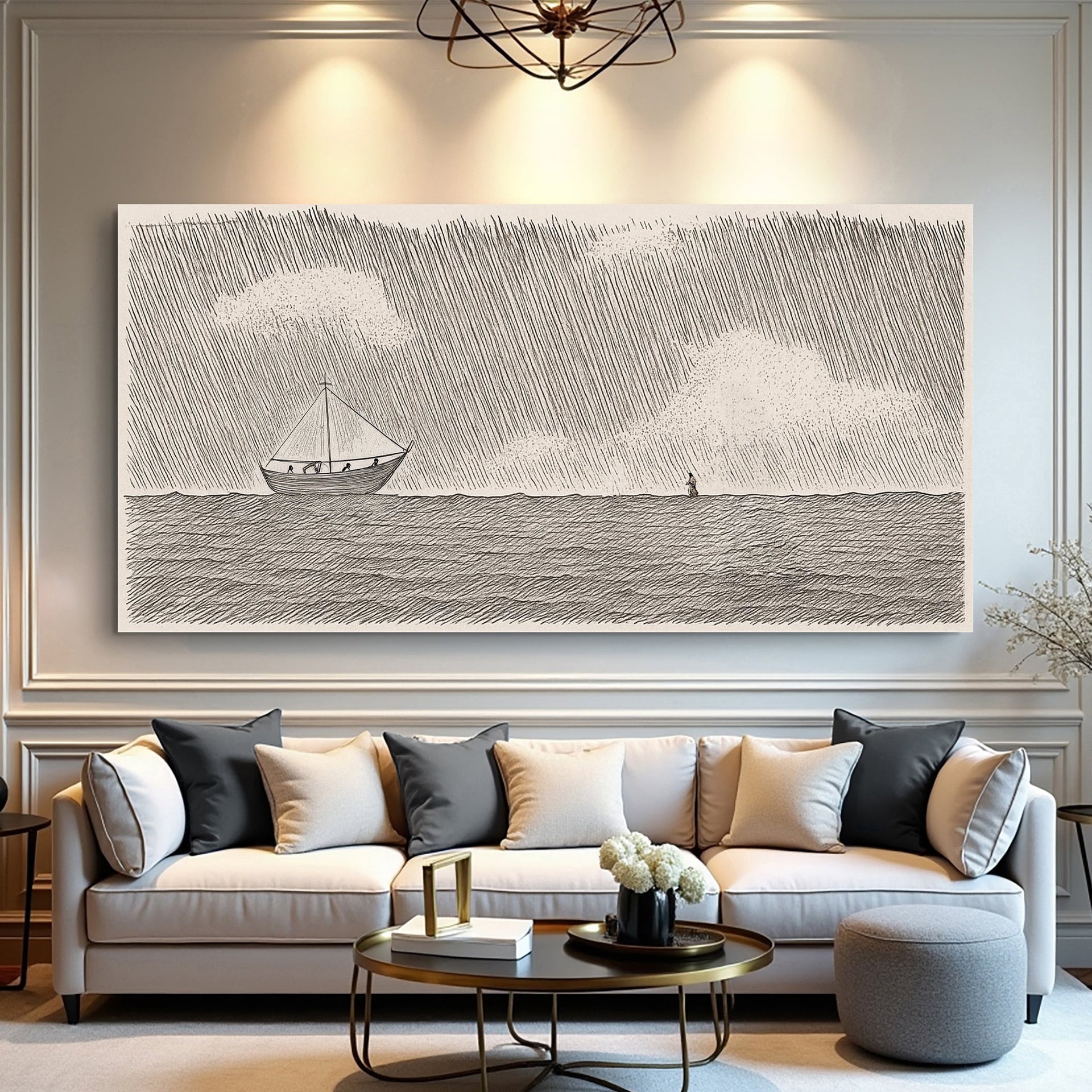 Jesus Walking On Water Faith Wall Art II