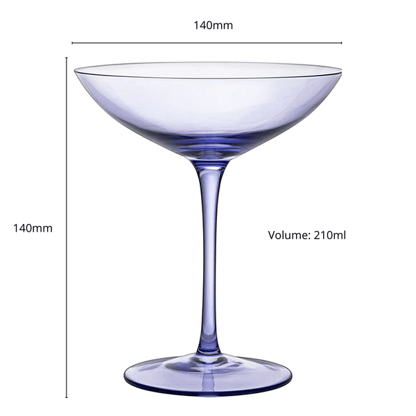 Champagne Coupes 12oz by The Wine Savant - Colorful Champagne Glasses, Prosecco, Mimosa Glasses Set, Cocktail Glass Set, Bar Glassware Luster Glasses (2, Lavender)