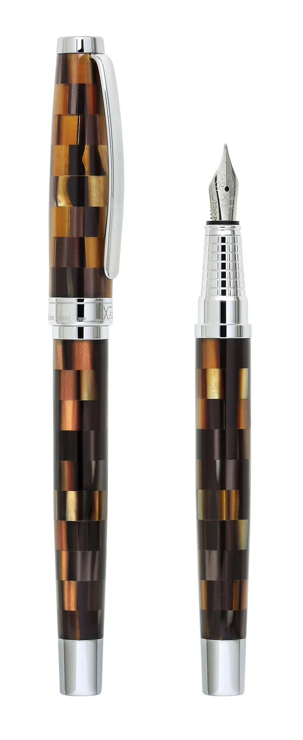 Urbanite Acrylic & Brass Fountain Pen (Medium Nib) - Woody Brown - Gifts for You 'n Me