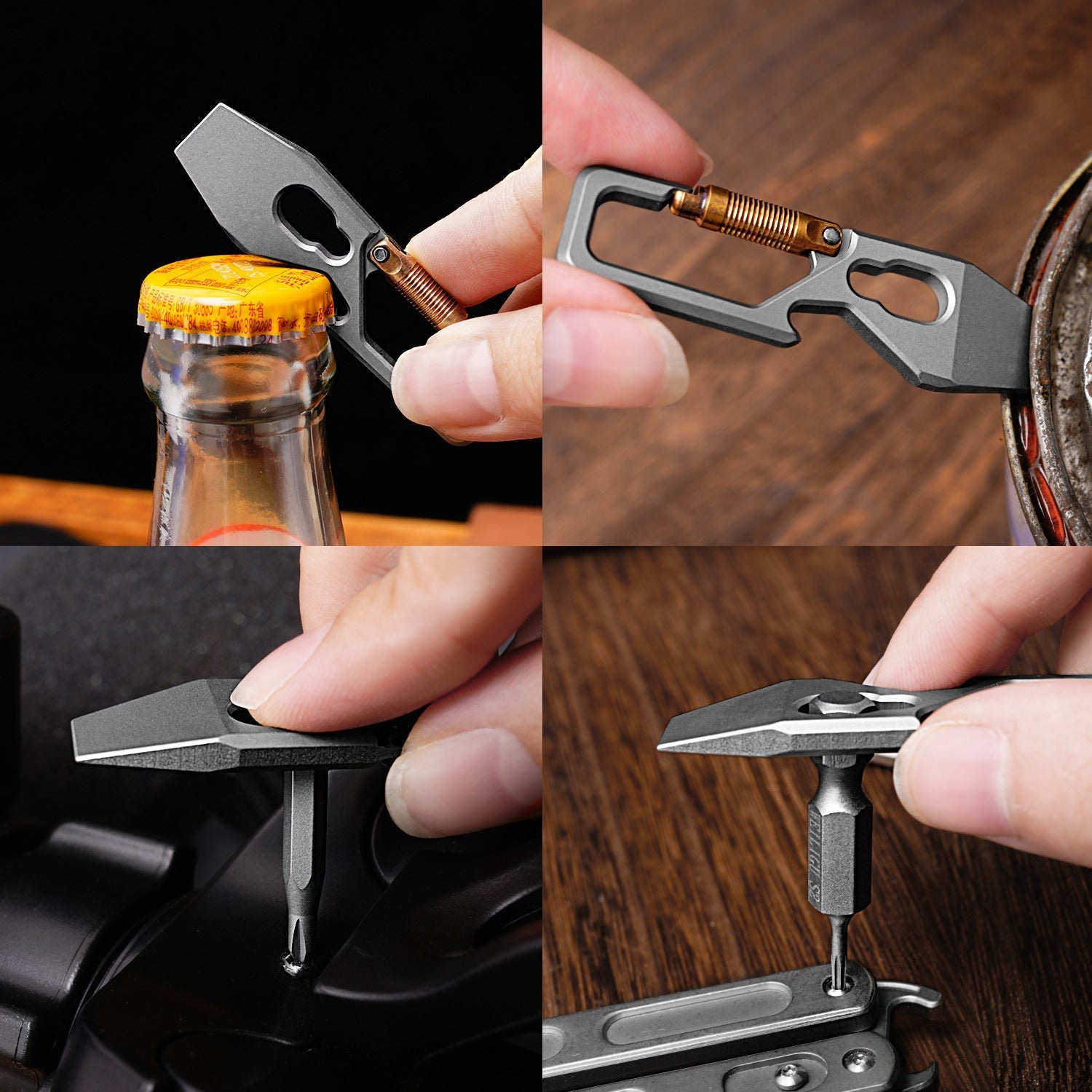 Titanium Multi-Tool Carabiner for Men - EDC Gear & Outdoor Survival Tool - Heavy-Duty Keychain Tool for Hiking, Camping, and Everyday Carry Wautton Outdoor Gear