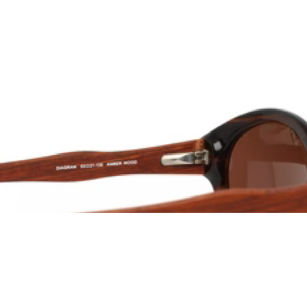 Diagram Amber Wood Womens Round Full Rim Sunglasses Snake Oil Guru